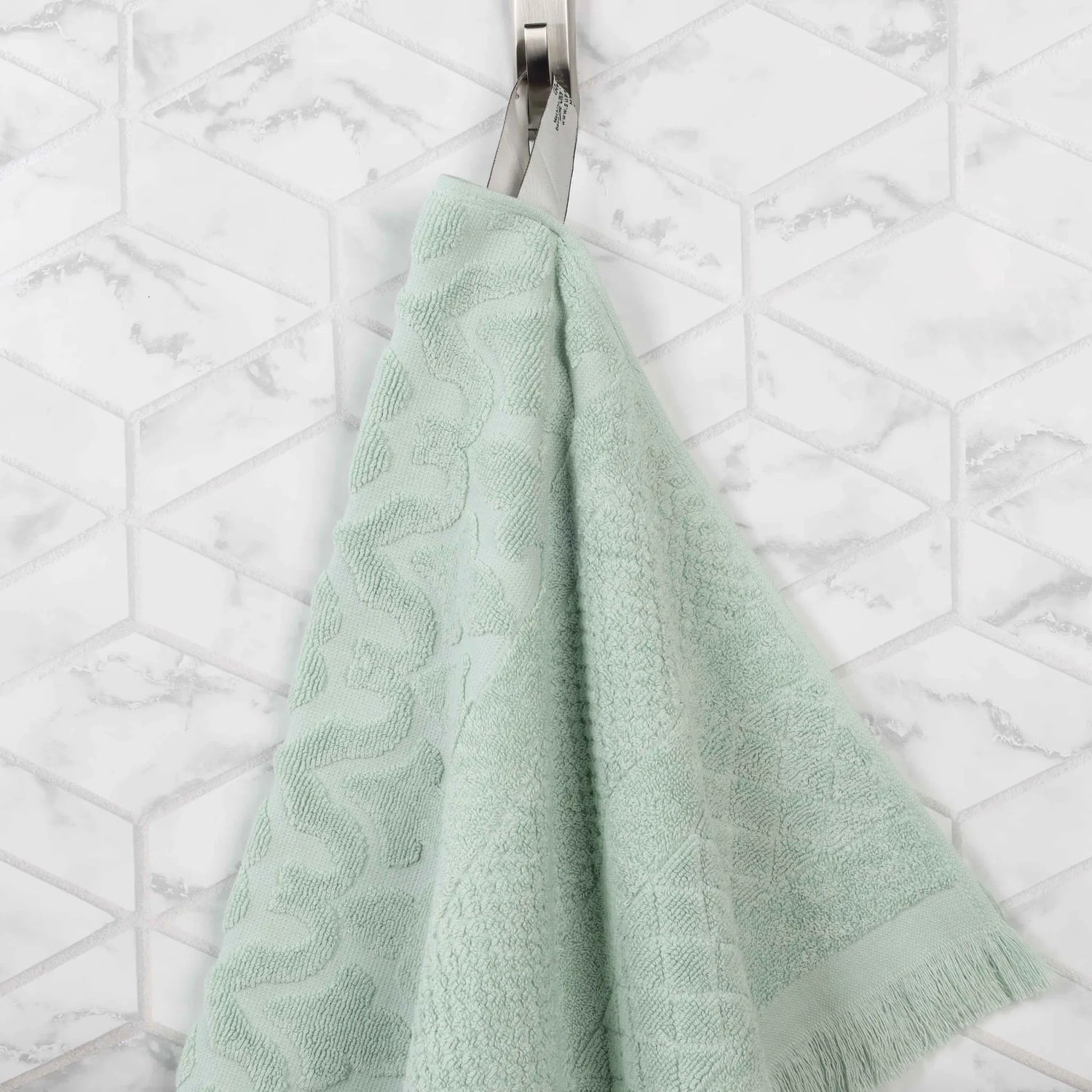 Cotton Geometric Jacquard Absorbent Bath Towel Set of 3 - Bath Towel by Superior Brand