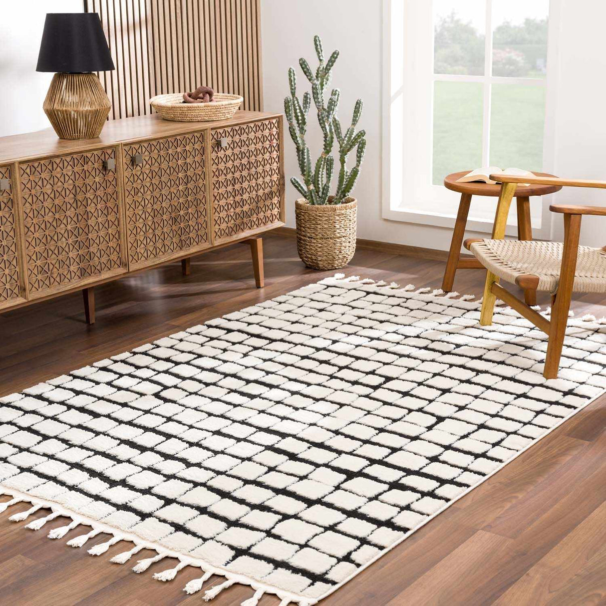 Teshi Checkered Area Rug - Clearance