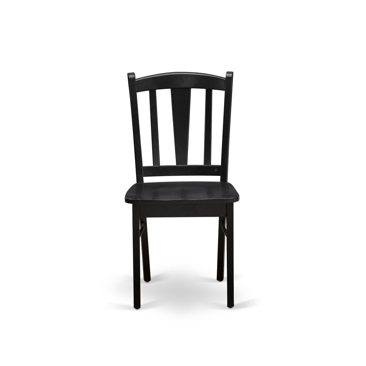 EAST WEST FURNITURE - ANDL5-BLK-W - 5-Pc Kitchen Dining Room Set- 4 Dining Chairs and Kitchen Dining Table - Wooden Seat and Slatted Chair Back (Black Finish)