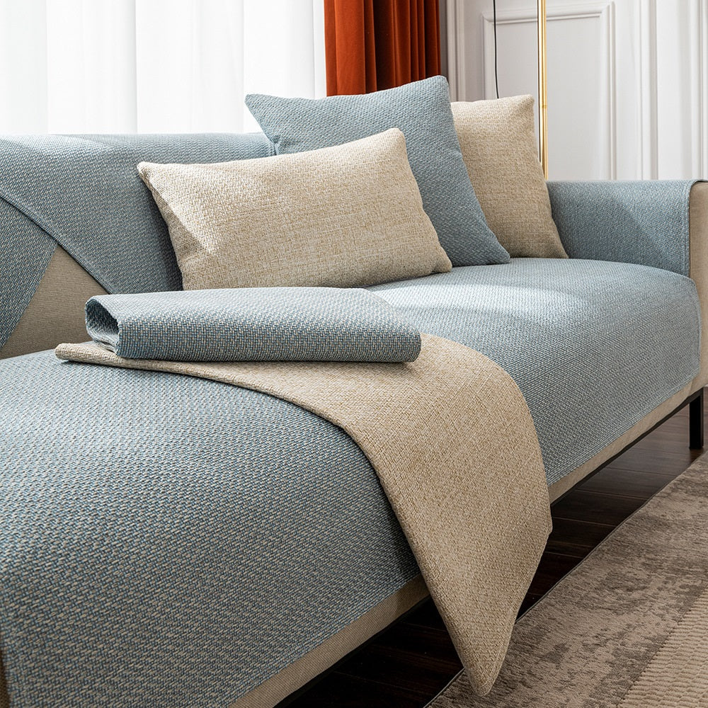 KAS Cotton Linen Sofa Cover Universal Four Seasons Thick Non-Slip Cushion Furniture Dust Cover