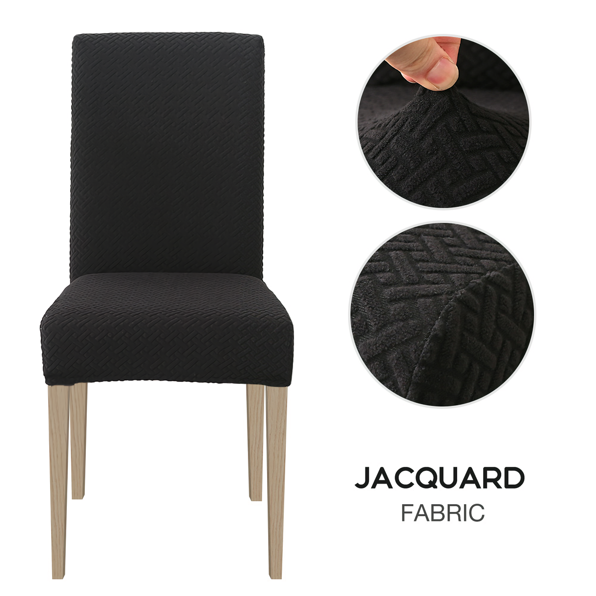 High Stretch Dining Chair Cover, 1/2/4/6pcs Jacquard Spandex Slipcover