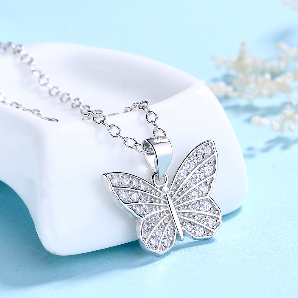 Sterling-Silver-Butterfly-Pendant-Necklace-With-Swarovski-Crystals-Necklaces