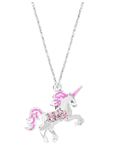 Sterling-Silver-Unicorn-Pendant-Necklace-With-Swarovski-Crystals-Necklaces
