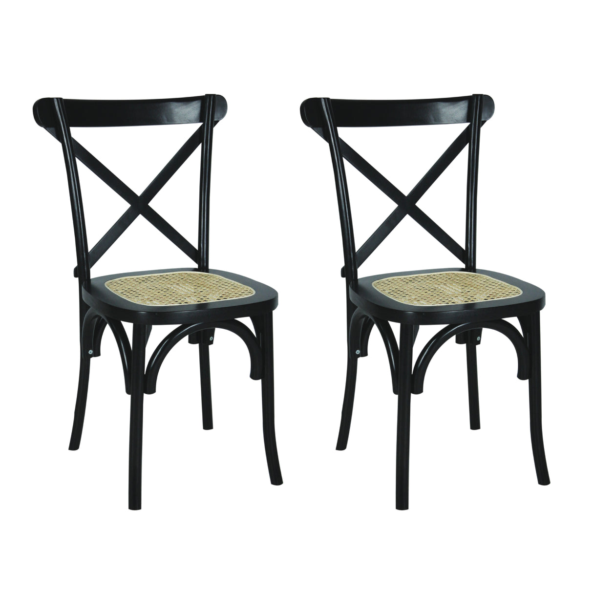 Cassis Classic Traditional X-Back Wood Rattan Dining Chair