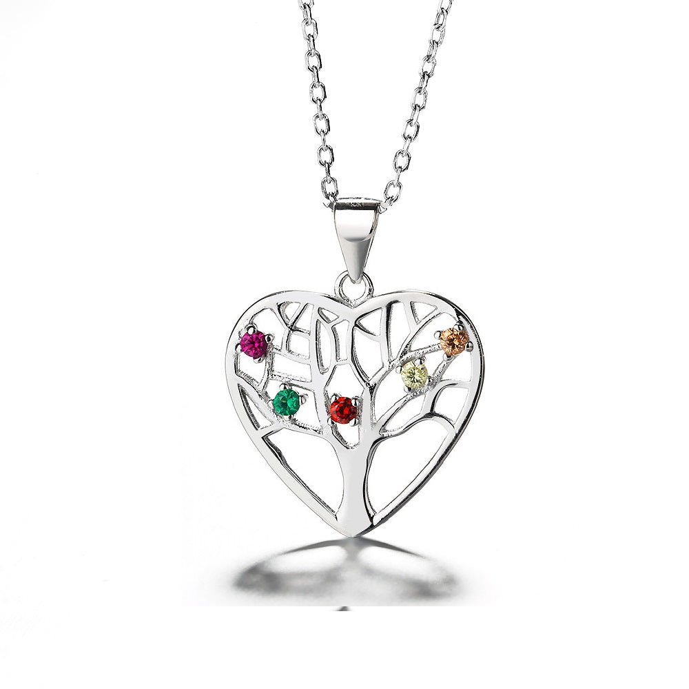 Sterling-Silver-Gemstone-Heart-Tree-of-Life-Pendant-Necklace-Necklaces