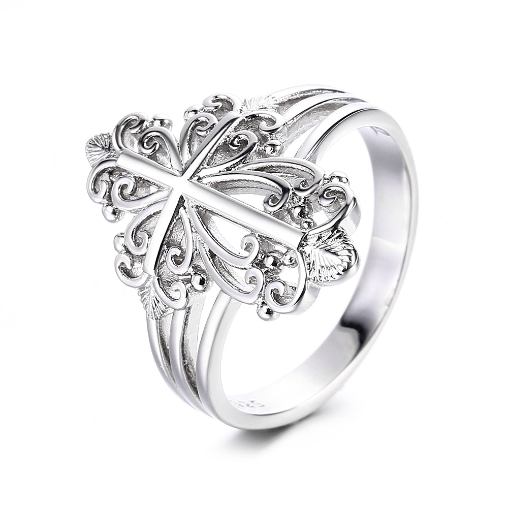 Sterling-Silver-Filigree-Cross-Ring-Rings