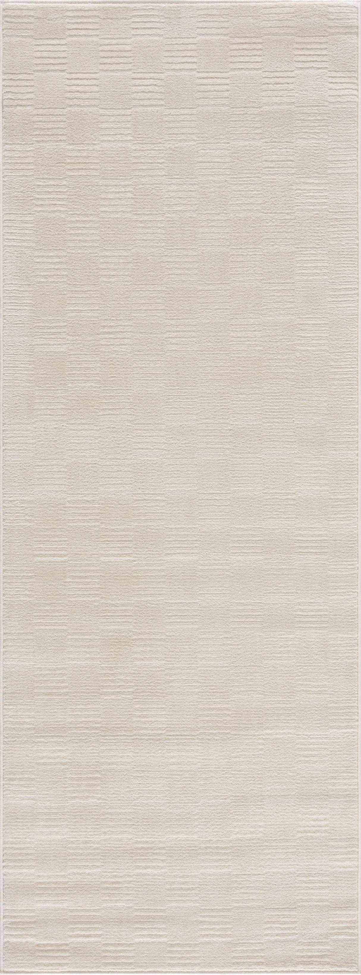 Kazuma Cream Checkered Washable Area Rug