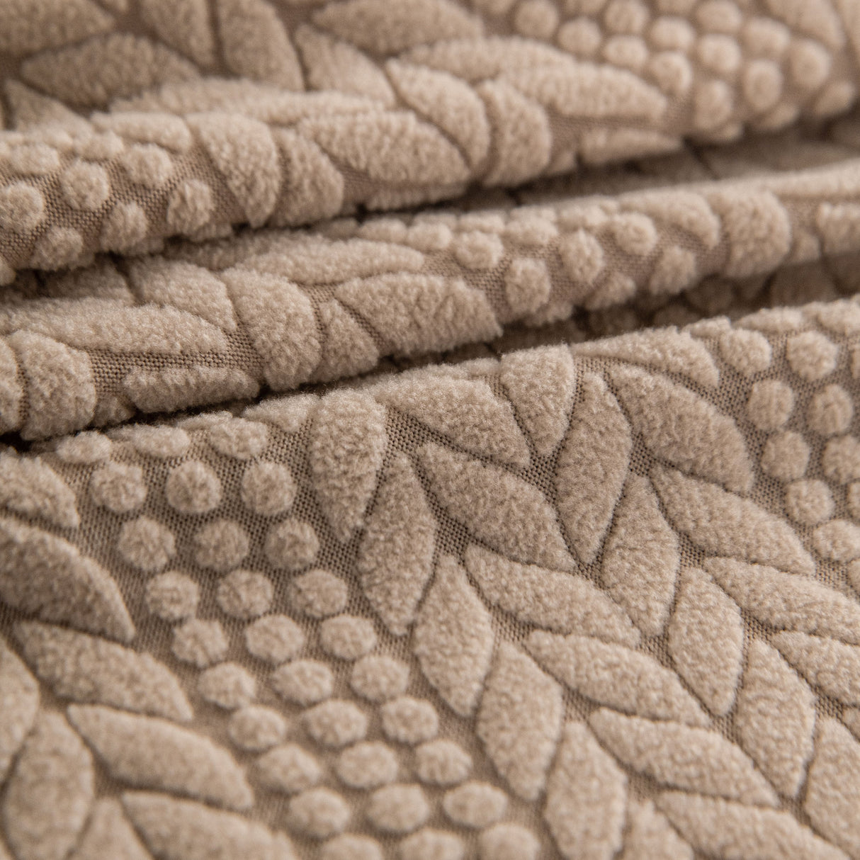 High Stretch Wheat Ear Embossed Textured Couch Slipcover, Water Repellent Sofa Cover