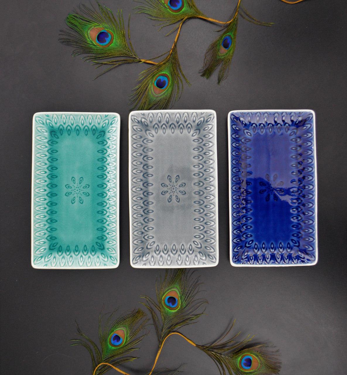 Peacock-Stoneware-Rectangular-Serving-Platter-Platter