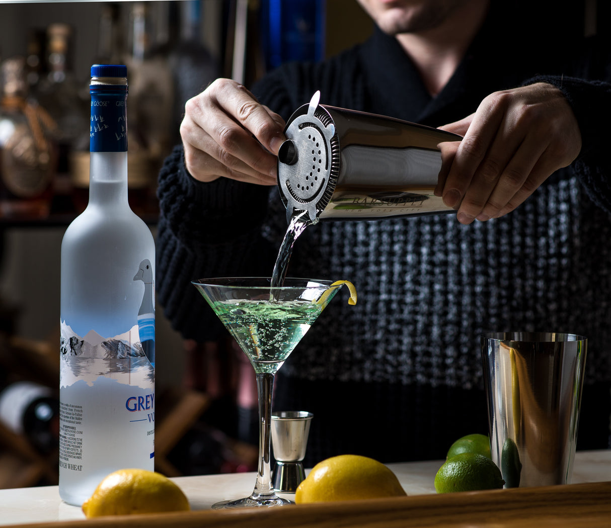 Professional 4-Piece Boston Cocktail Shaker Set