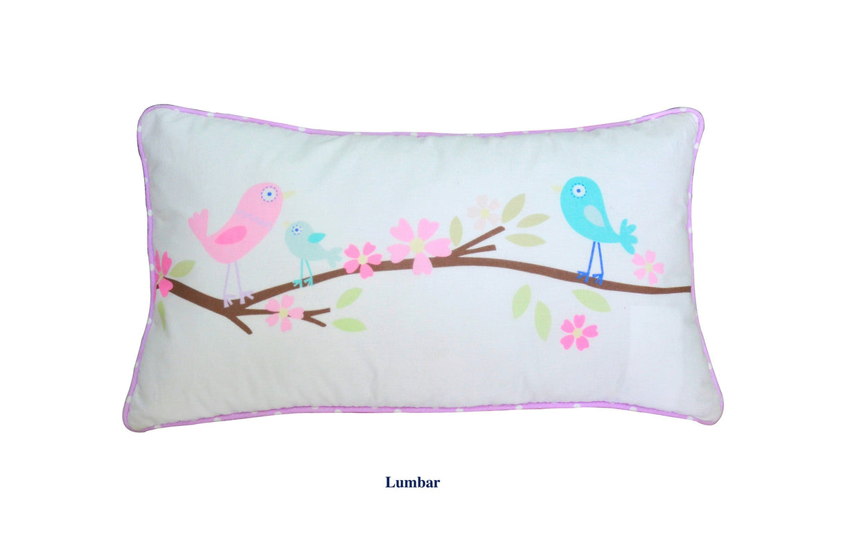 Pink Owl Lumbar Bird Rectangular Decor Throw Pillow