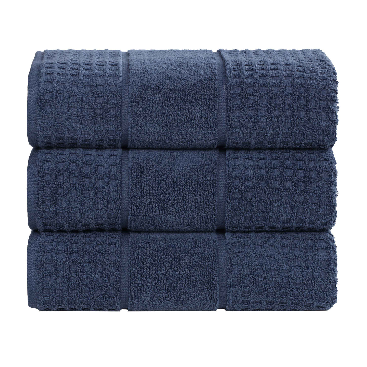 Napa Zero Twist Cotton Solid Waffle Honeycomb Bath Towel Set of 3 - Bath Towel by Superior Brand