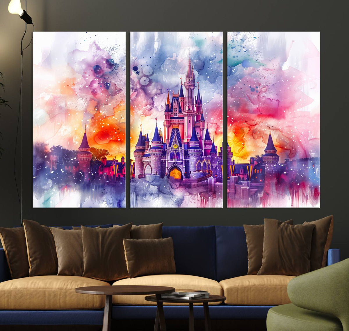 Disney Wall Art, Cinderella Castle Disney Print Wall Art,