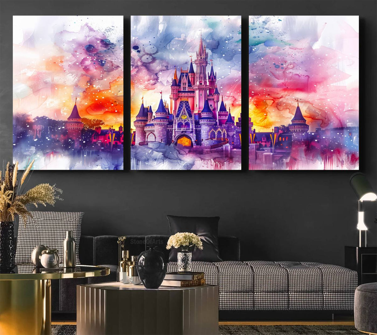 Disney Wall Art, Cinderella Castle Disney Print Wall Art,