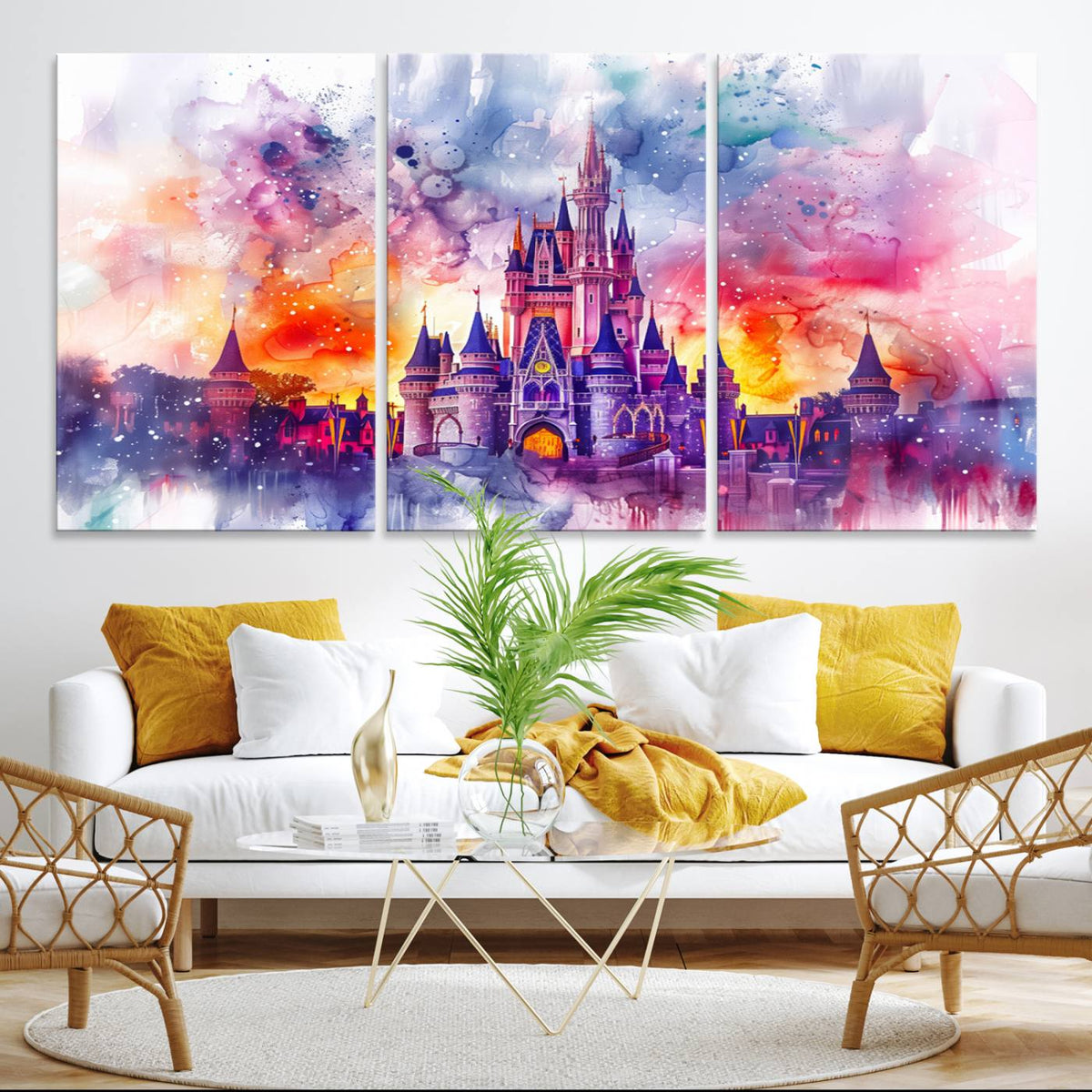 Disney Wall Art, Cinderella Castle Disney Print Wall Art,