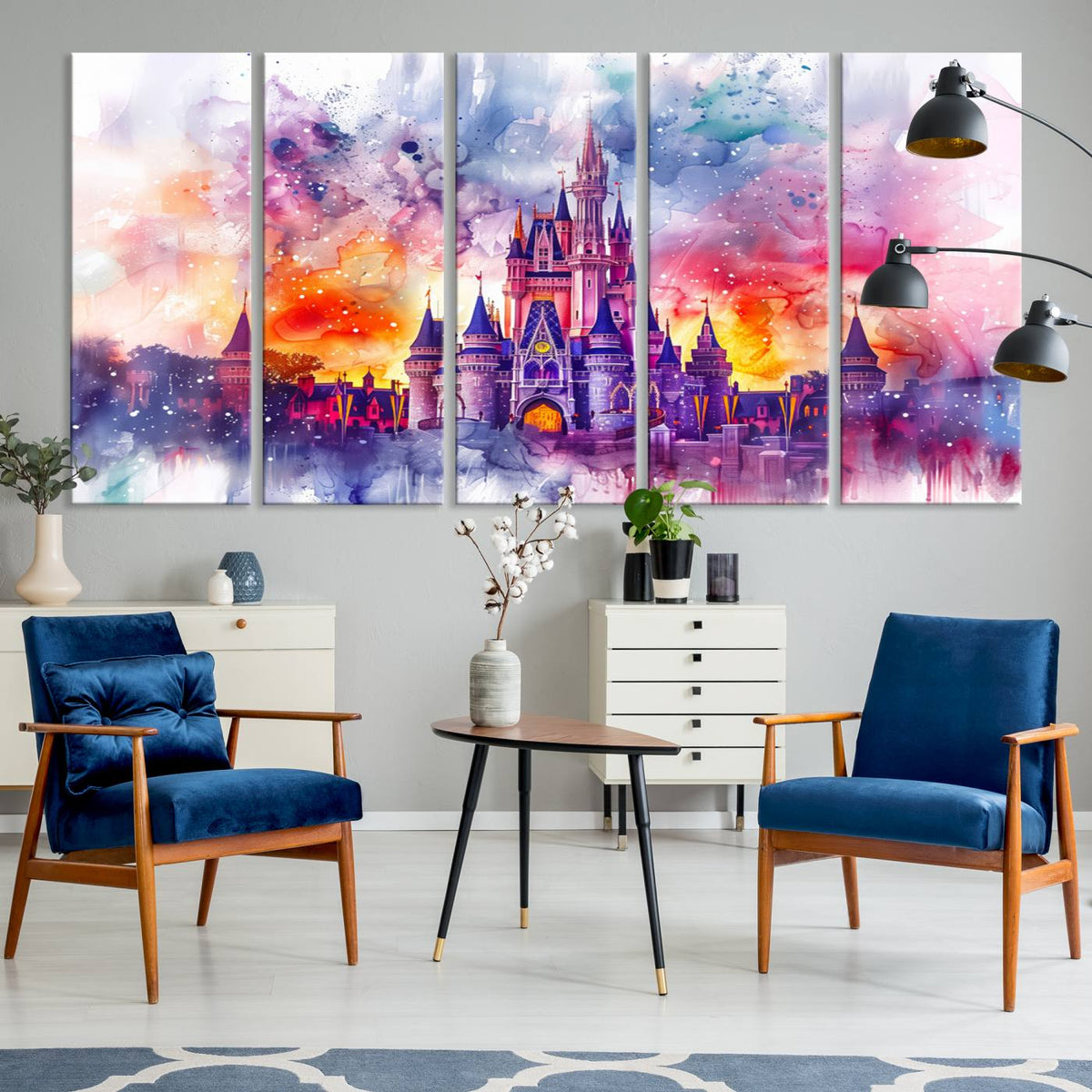 Disney Wall Art, Cinderella Castle Disney Print Wall Art,
