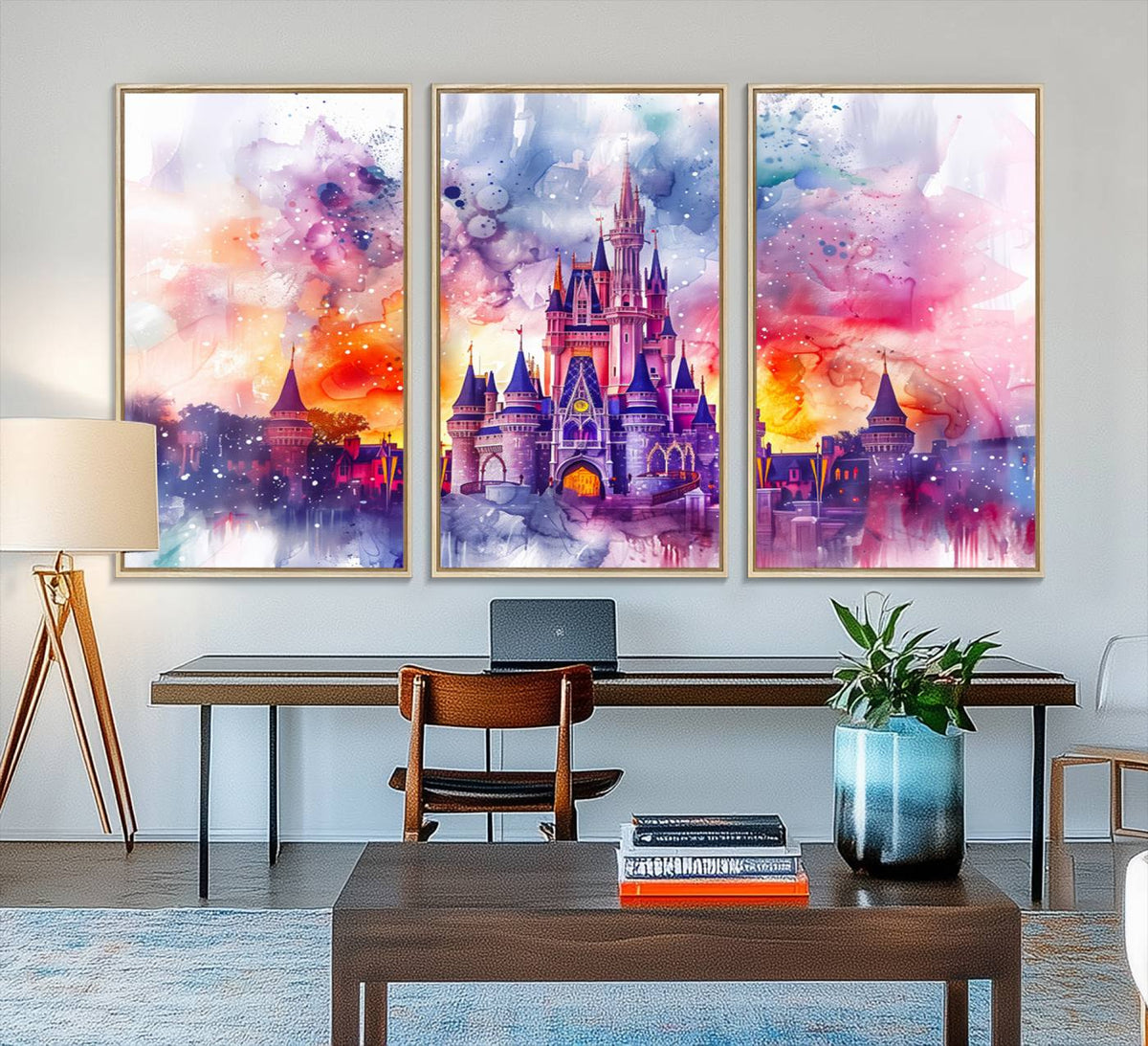 Disney Wall Art, Cinderella Castle Disney Print Wall Art,