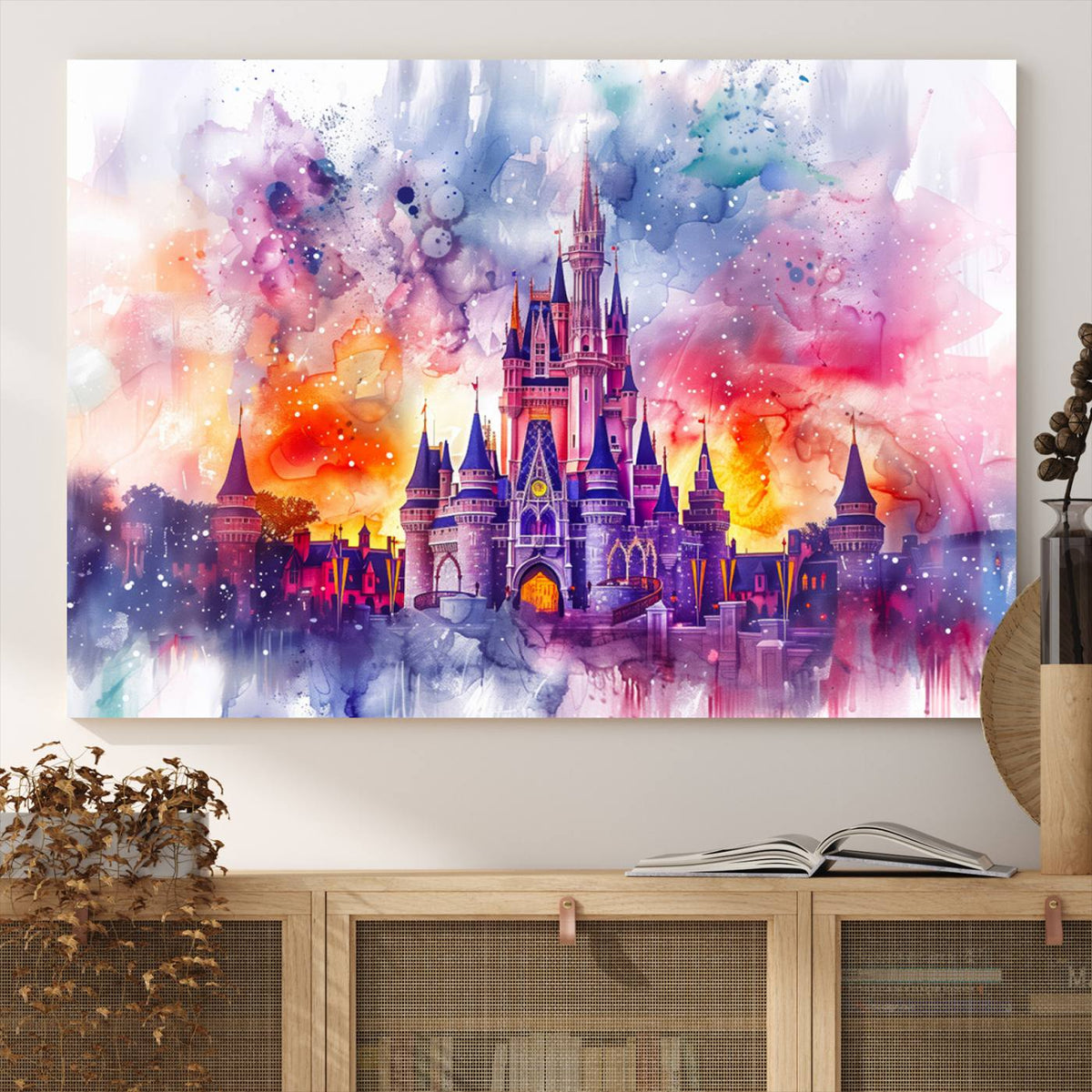 Disney Wall Art, Cinderella Castle Disney Print Wall Art,