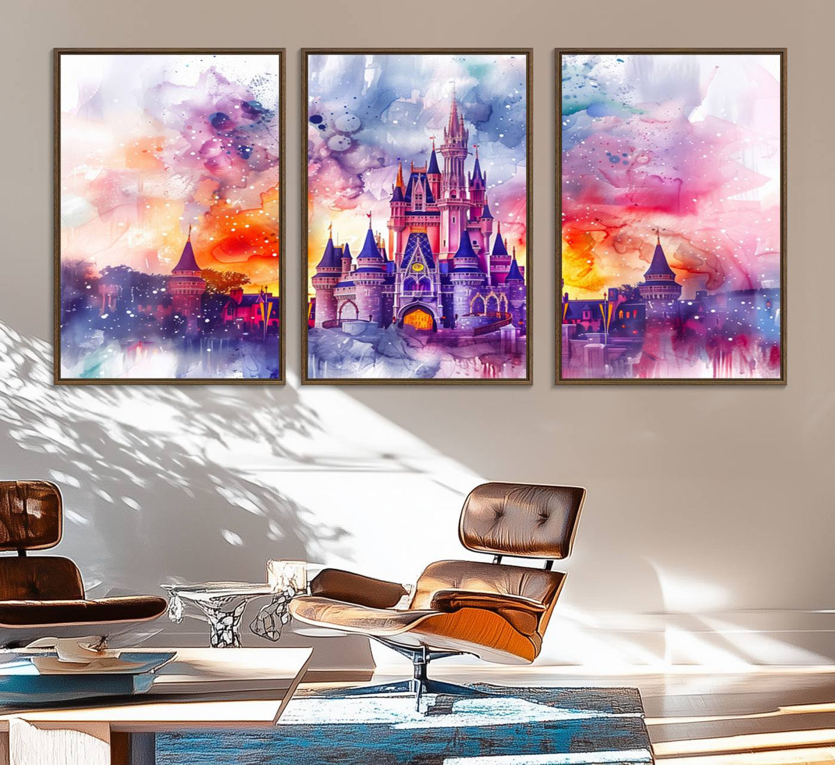 Disney Wall Art, Cinderella Castle Disney Print Wall Art,