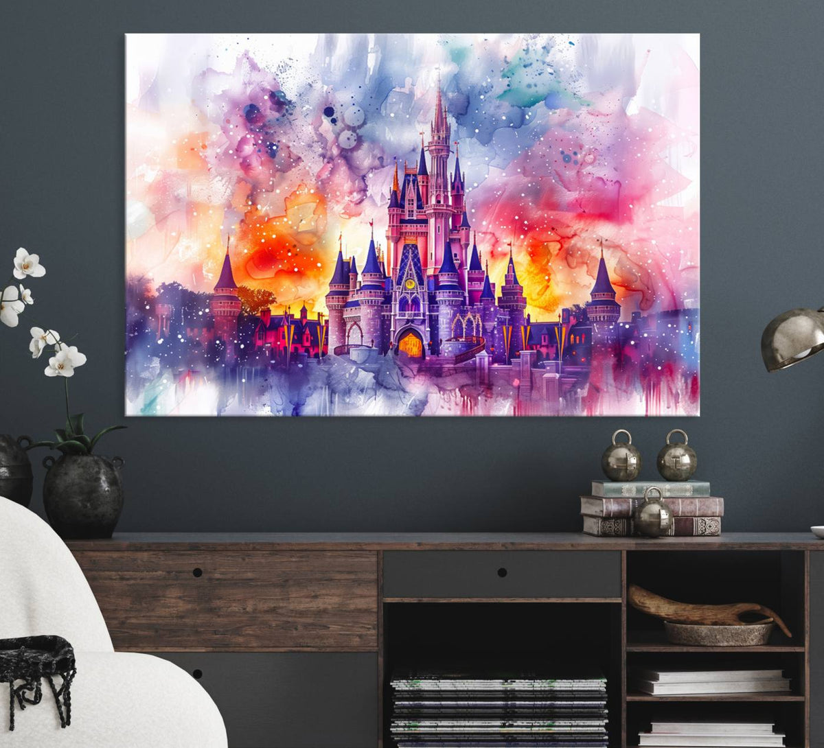 Disney Wall Art, Cinderella Castle Disney Print Wall Art,