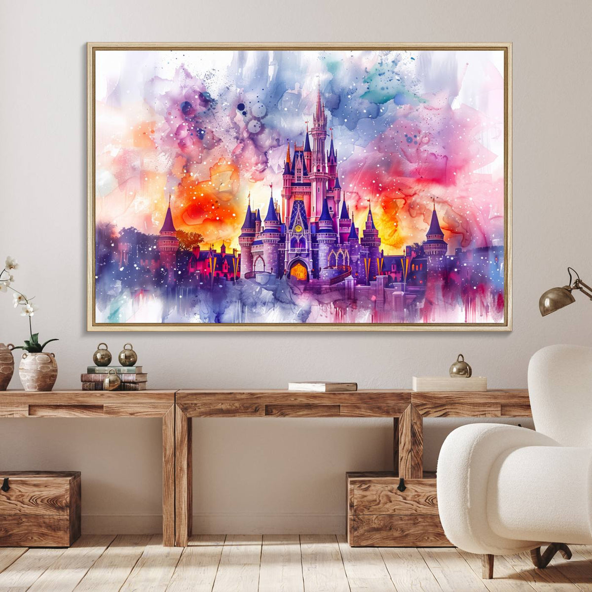 Disney Wall Art, Cinderella Castle Disney Print Wall Art,