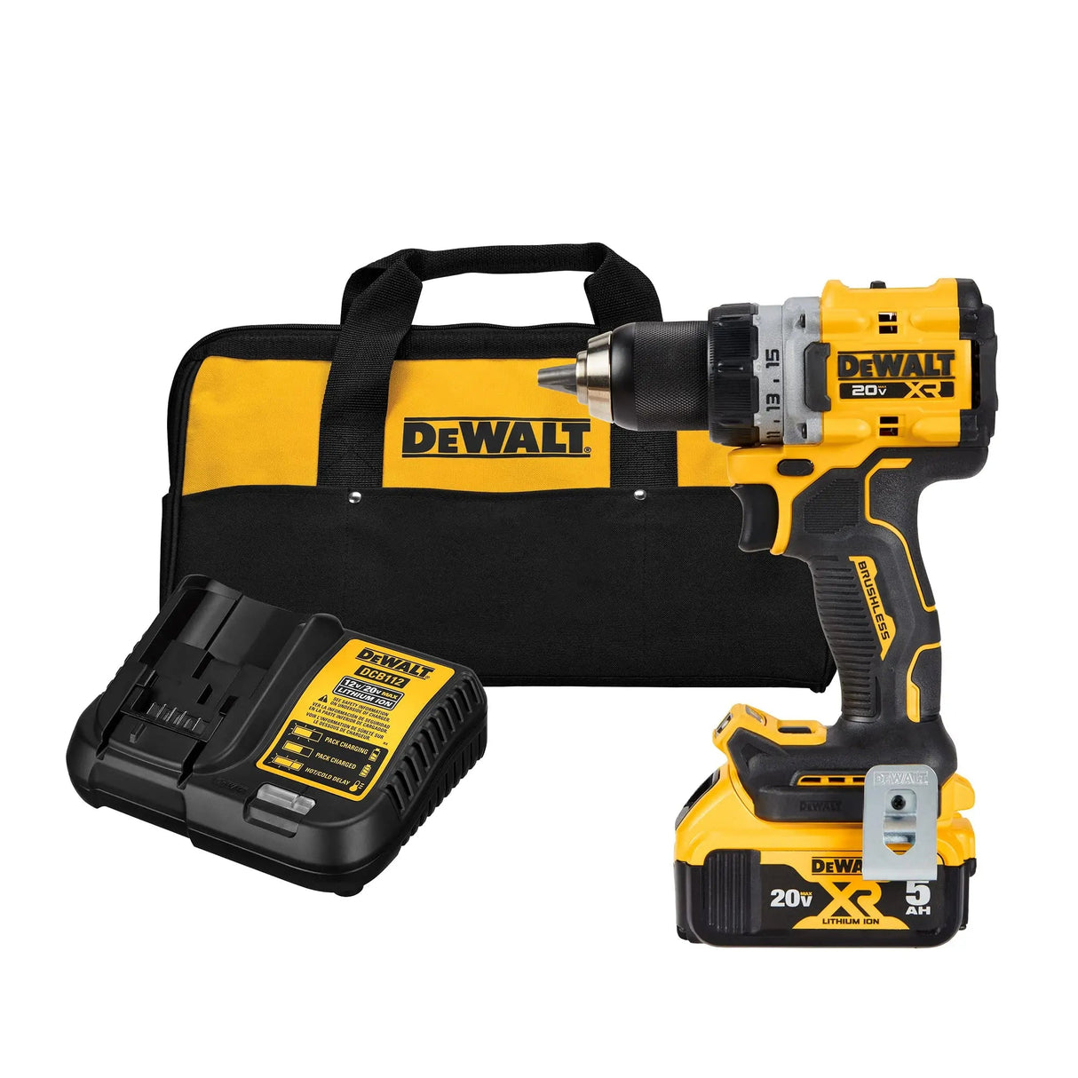 Open Box - DEWALT 20V MAX* XR® Brushless Cordless 1/2 in. Drill/Driver Kit (DCD800P1), Yellow (B09YXVCTSN)