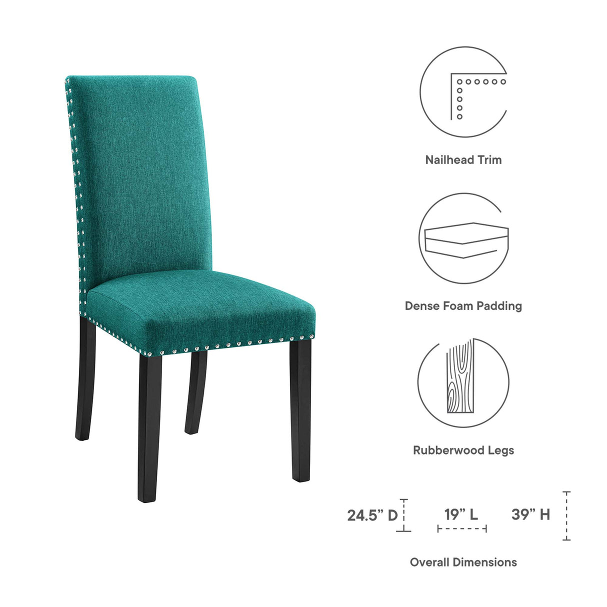 Parcel Dining Upholstered Fabric Side Chair by Modway