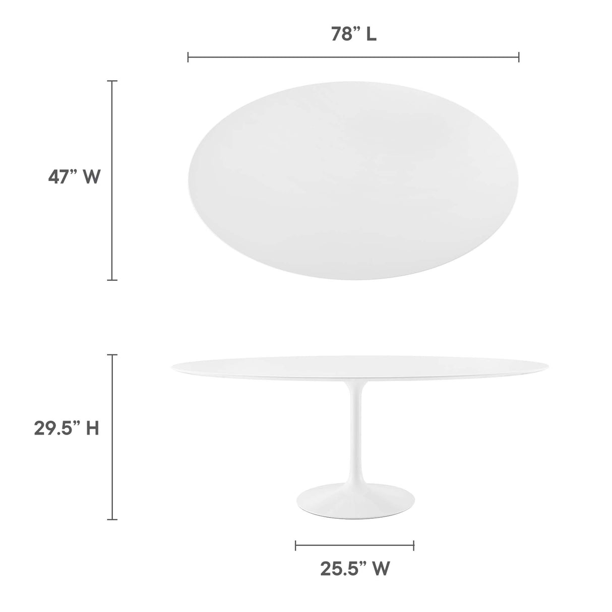 Lippa 78" Oval Wood Dining Table by Modway