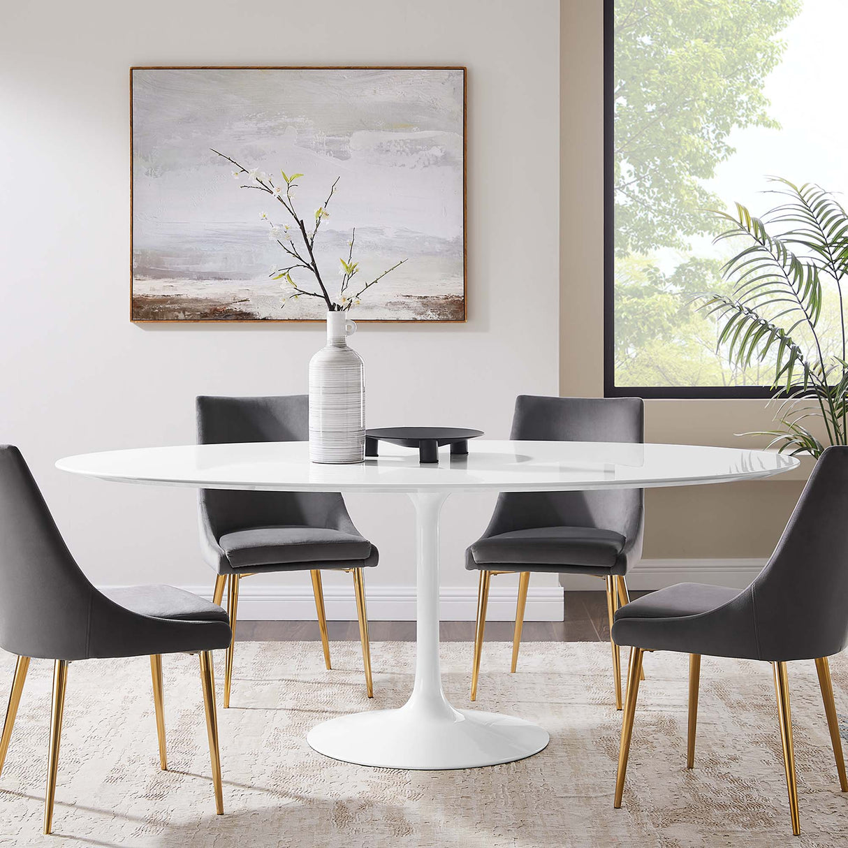 Lippa 78" Oval Wood Dining Table by Modway