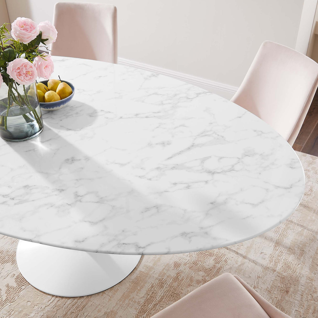 Lippa 78" Oval Faux Marble Dining Table by Modway