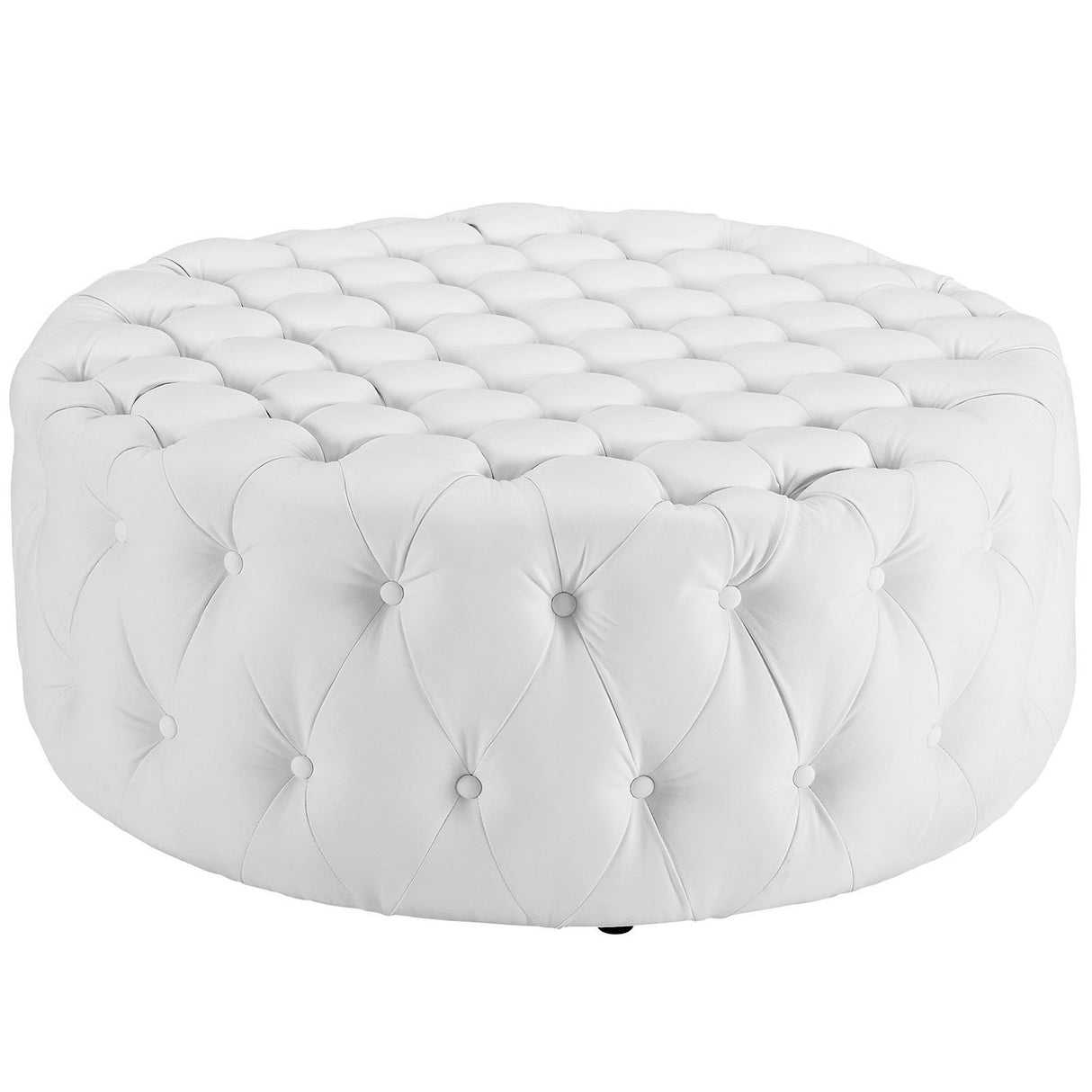 Amour Upholstered Vinyl Round Ottoman by Modway