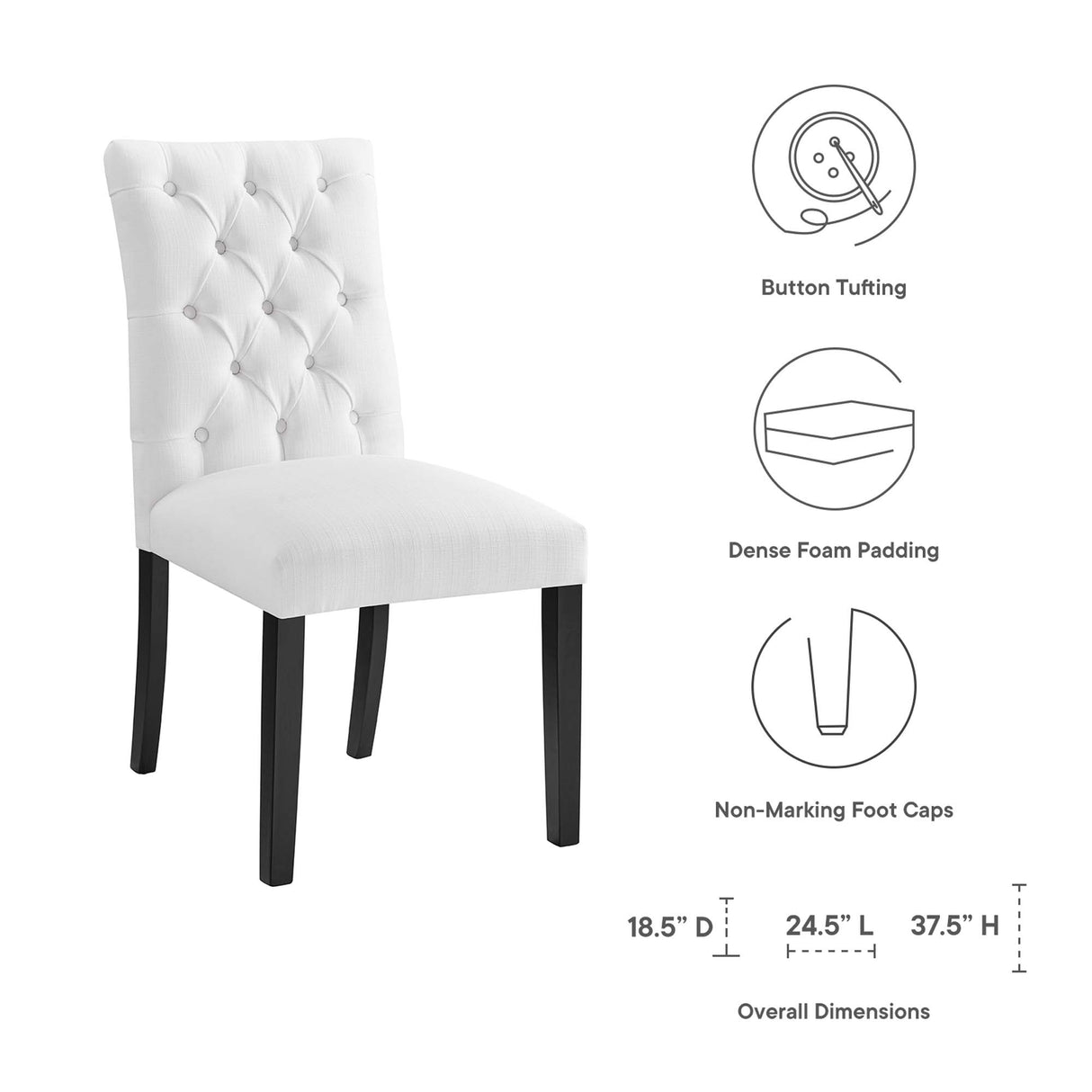Duchess Button Tufted Fabric Dining Chair by Modway