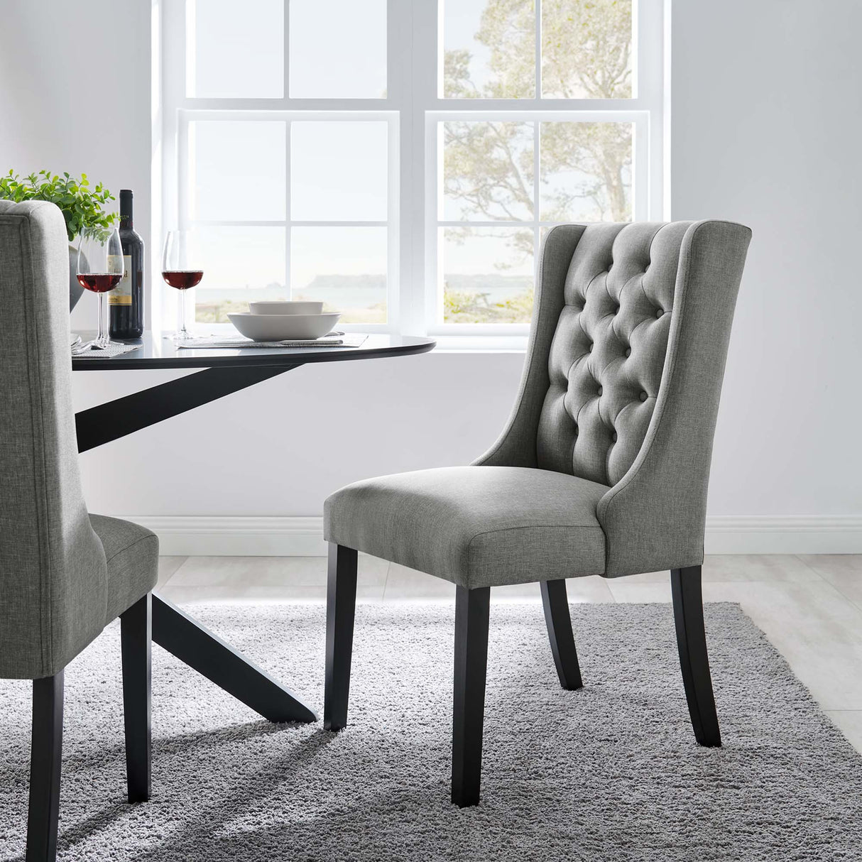 Baronet Button Tufted Fabric Dining Chair by Modway