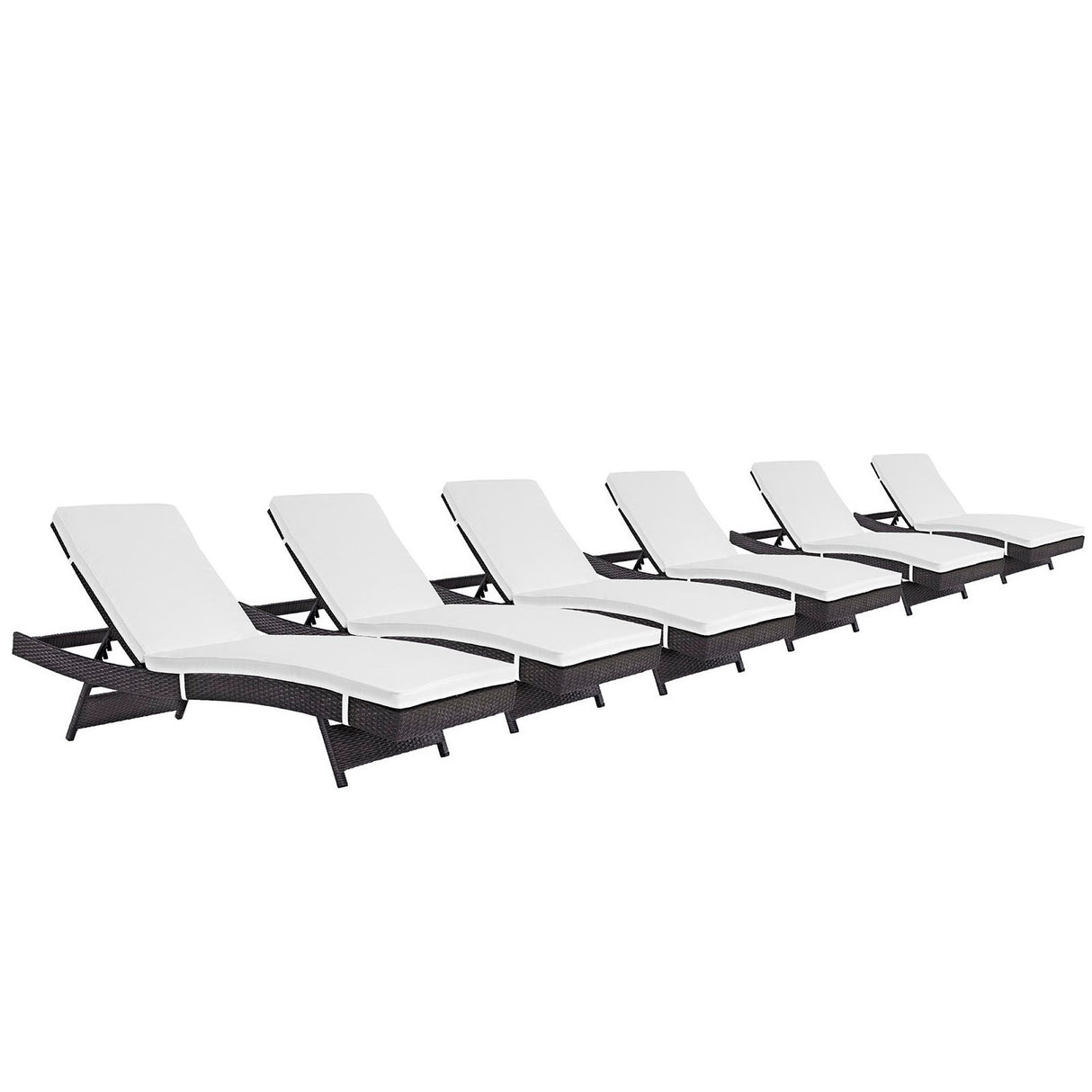 Convene Outdoor Patio Chaise Set of 6 by Modway
