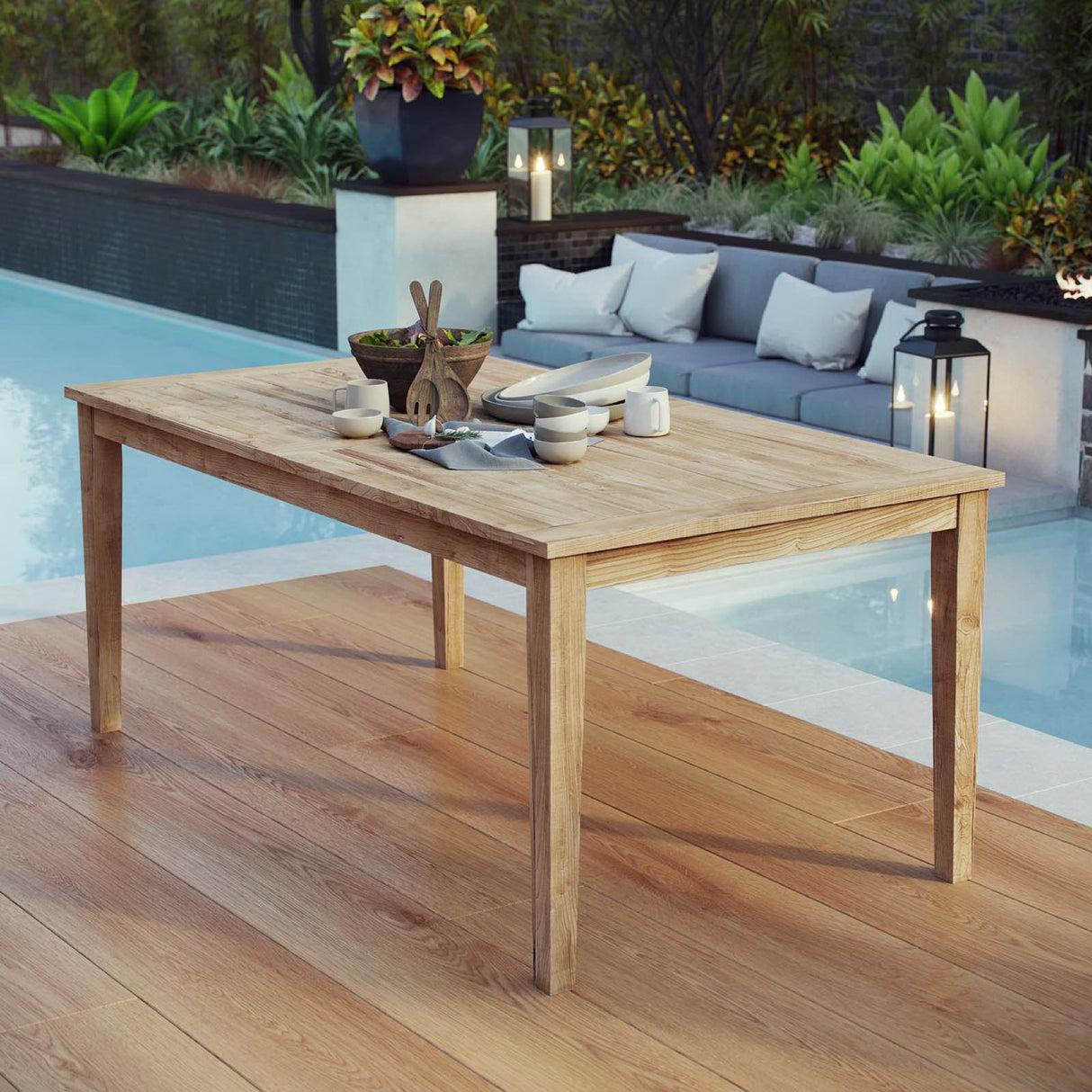 Marina 72" Outdoor Patio Teak Dining Table by Modway