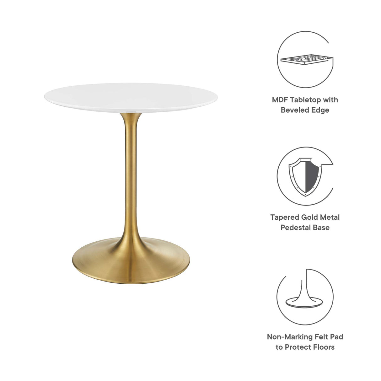 Lippa 28" Round Wood Dining Table by Modway