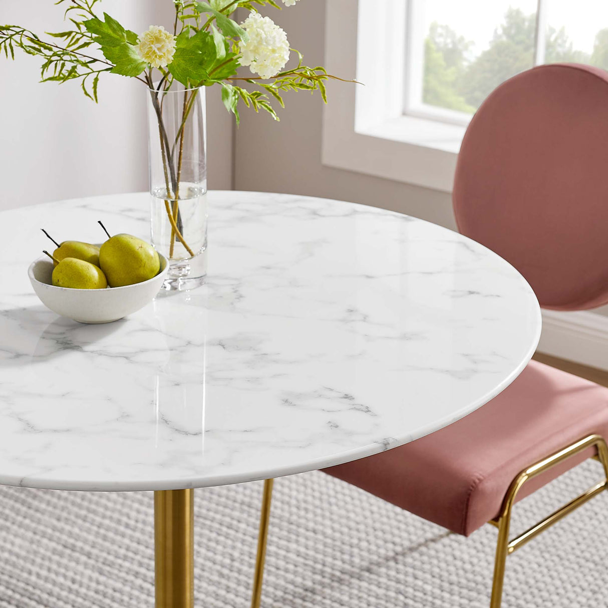 Lippa 36" Round Faux Marble Dining Table by Modway