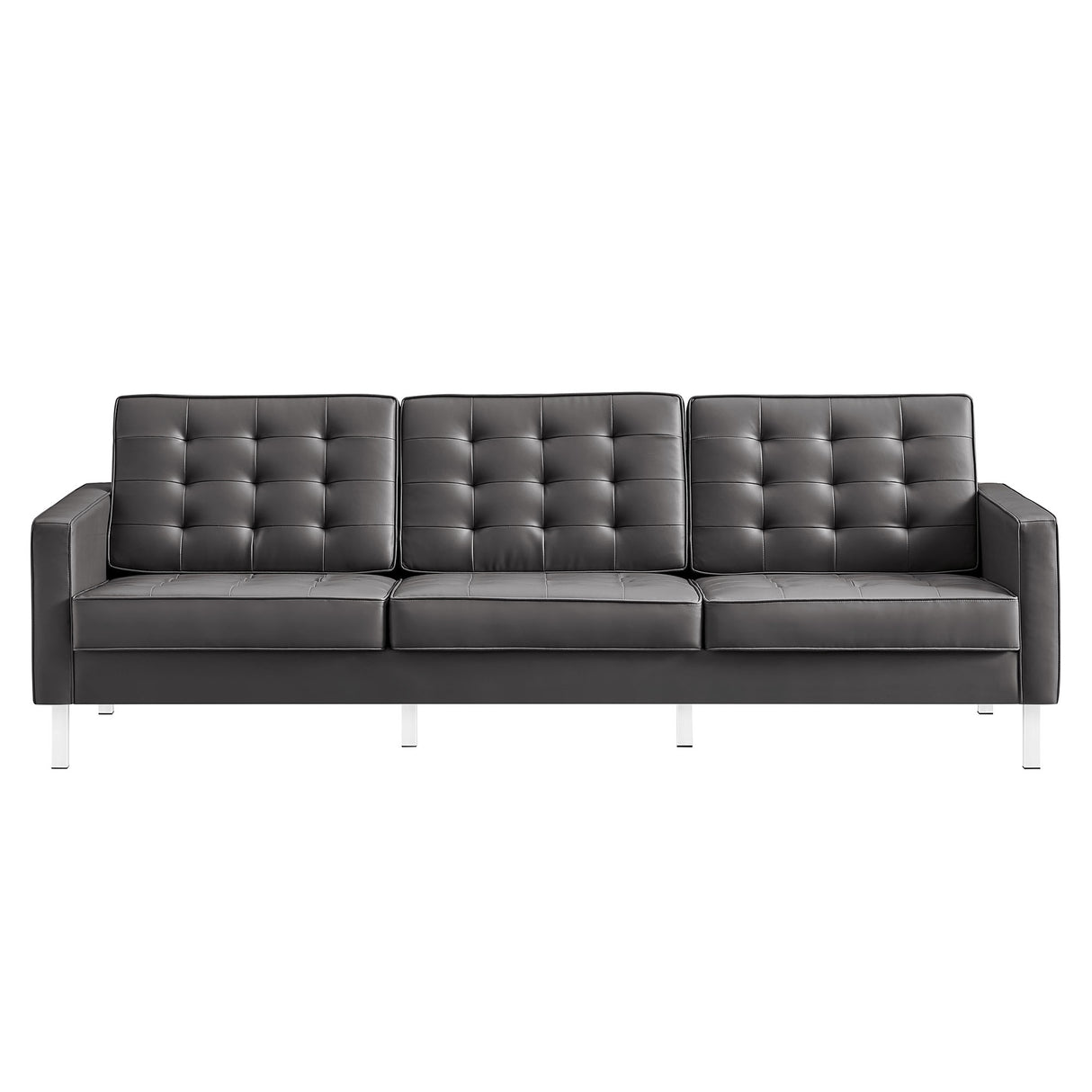 Loft Tufted Vegan Leather Sofa by Modway