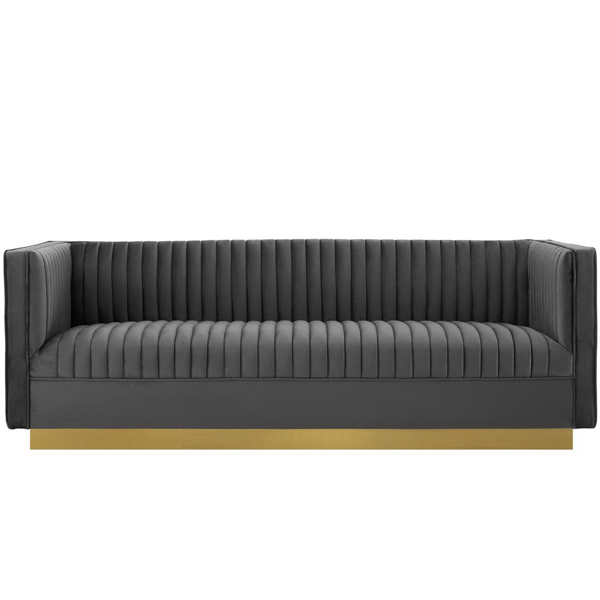 Sanguine Vertical Channel Tufted Performance Velvet Sofa