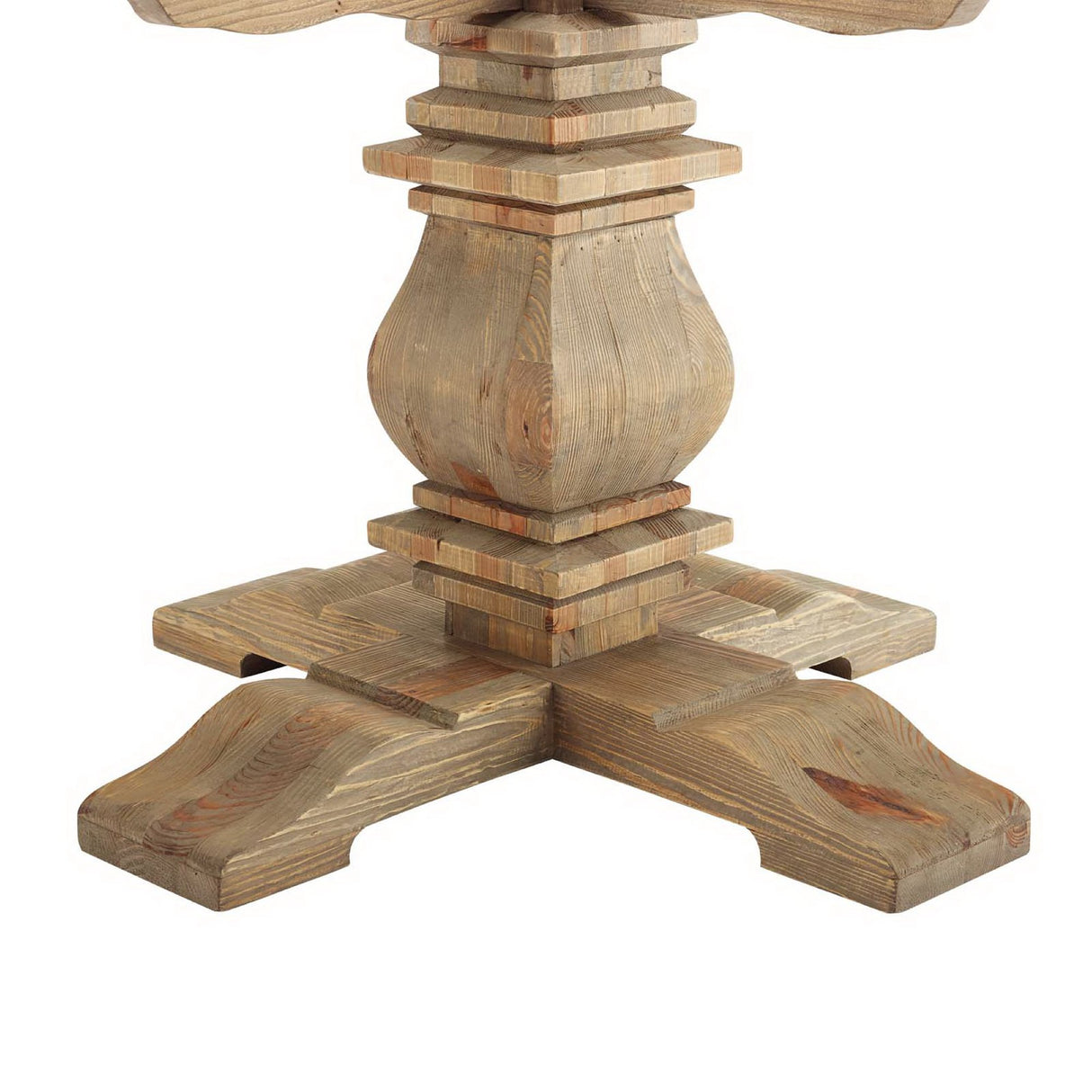 Column 59" Round Pine Wood Dining Table by Modway