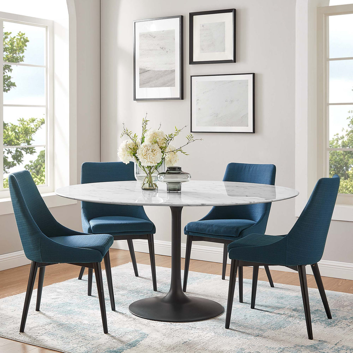 Lippa 60" Round Faux Marble Dining Table by Modway