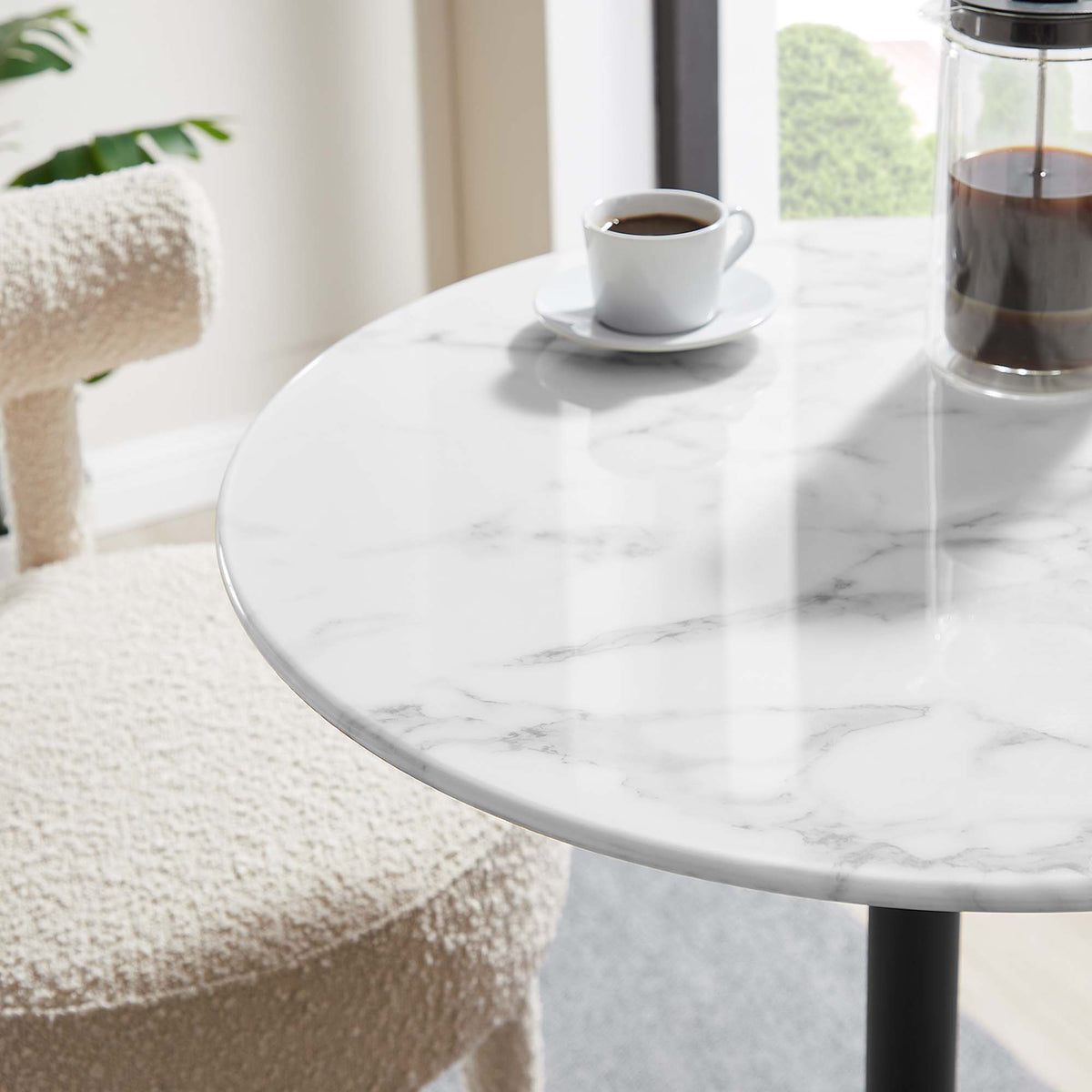 Lippa 28" Round Faux Marble Bar Table by Modway