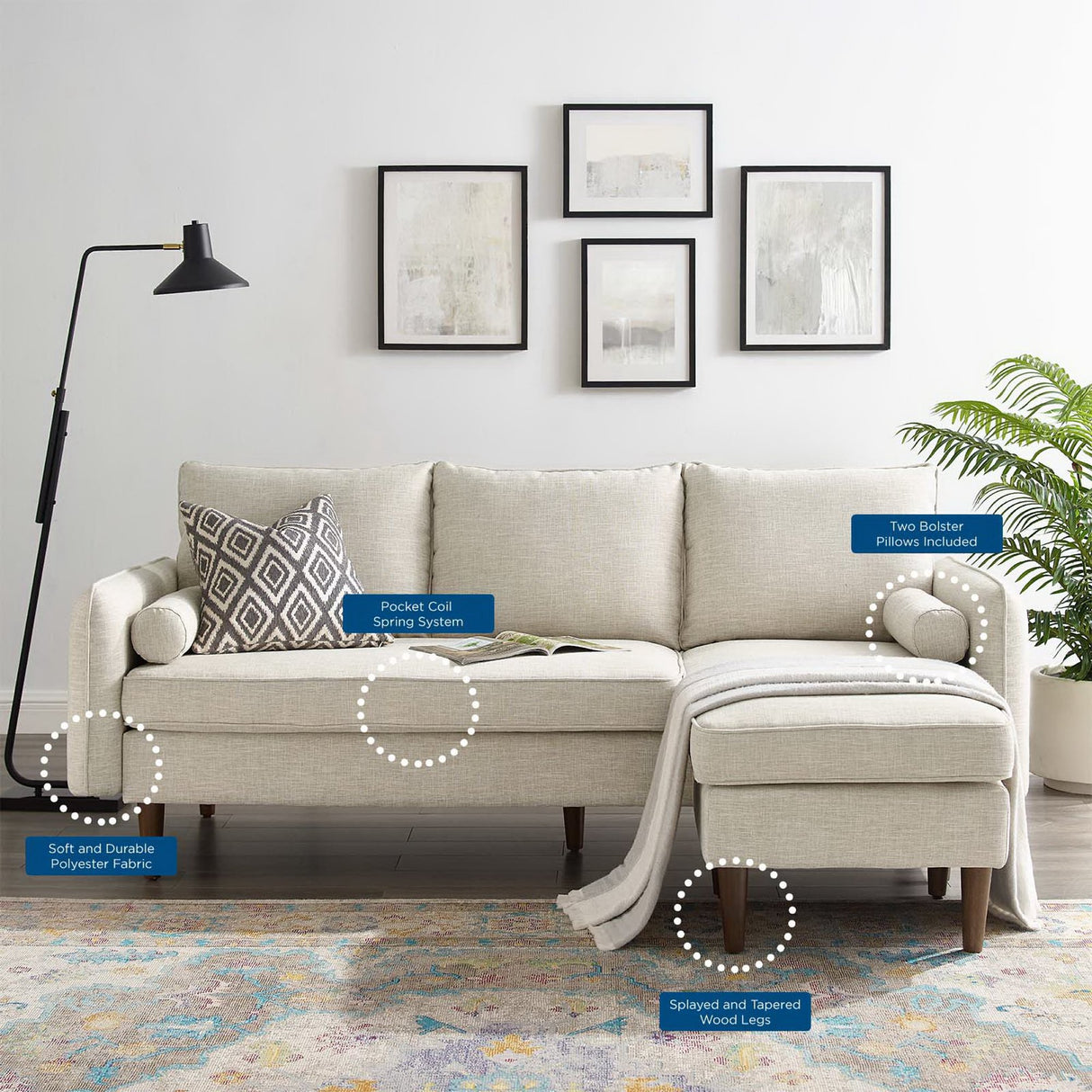 Revive Upholstered Right or Left Sectional Sofa by Modway