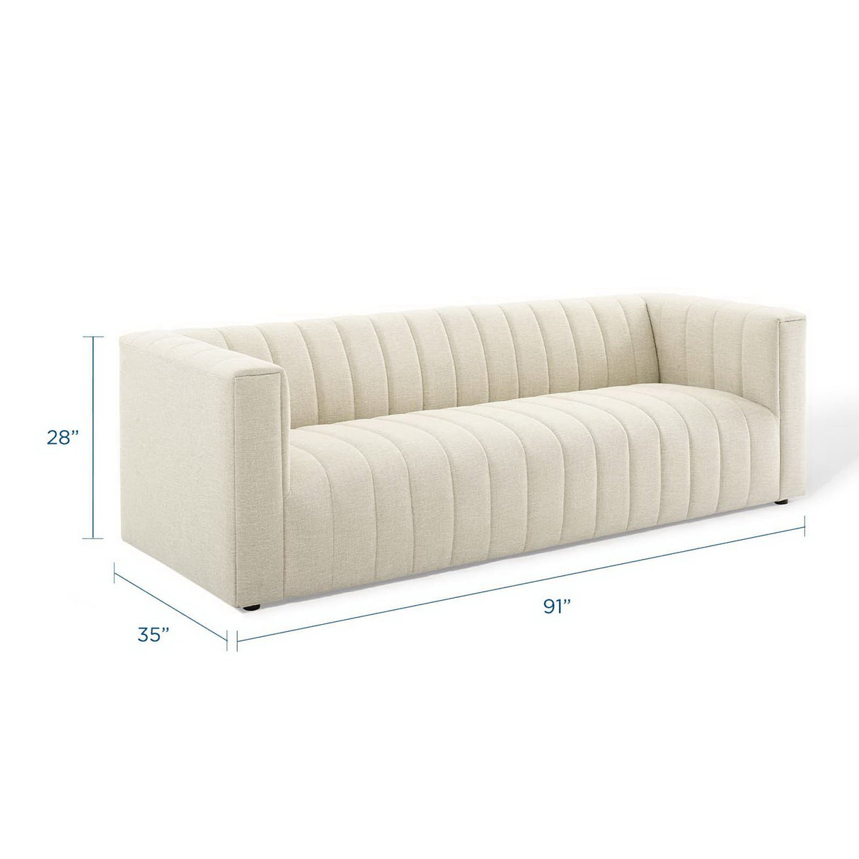 Reflection Channel Tufted Upholstered Fabric Sofa by Modway