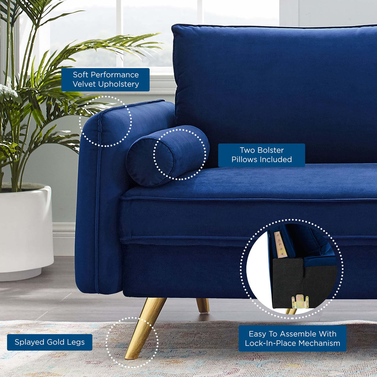 Revive Performance Velvet Sofa by Modway