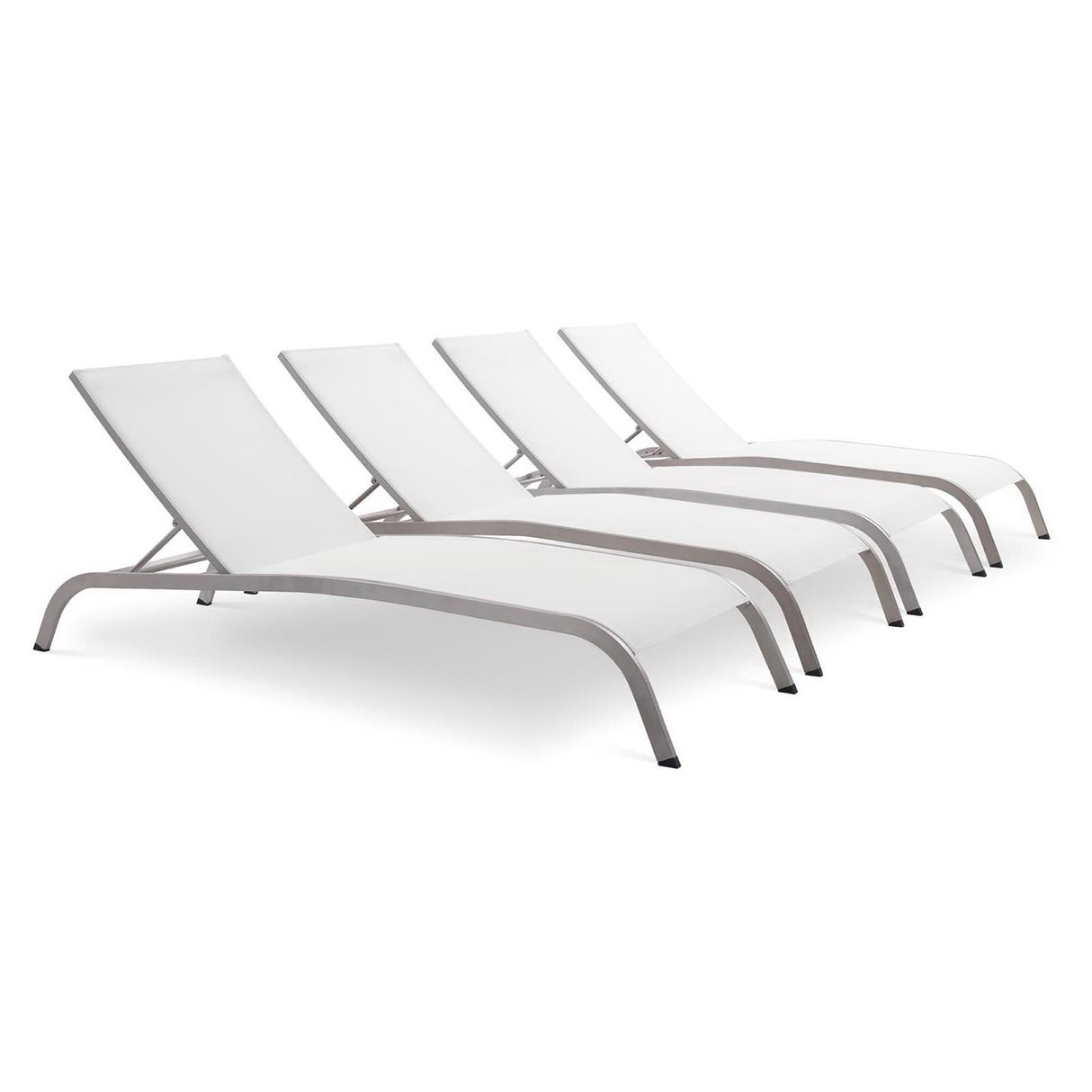 Savannah Outdoor Patio Mesh Chaise Lounge Set of 4 by Modway