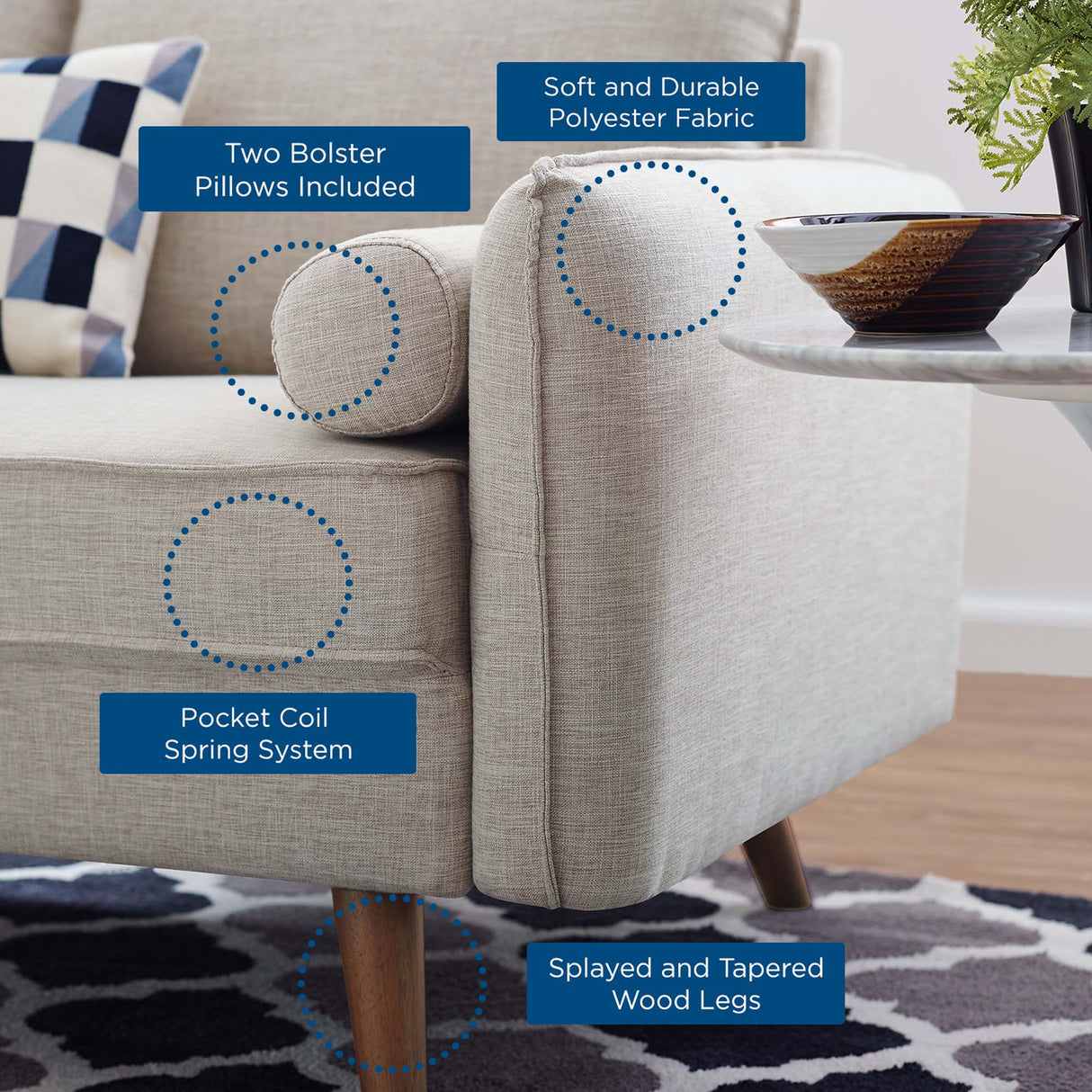 Revive Upholstered Fabric Sofa and Loveseat Set by Modway