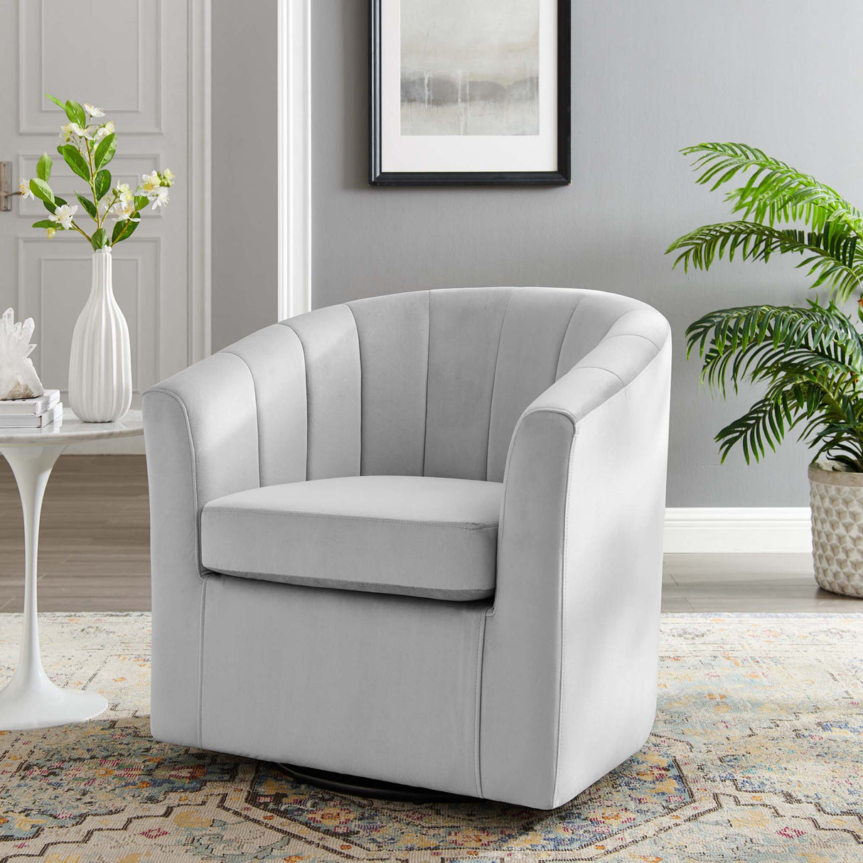 Prospect Performance Velvet Swivel Armchair by Modway