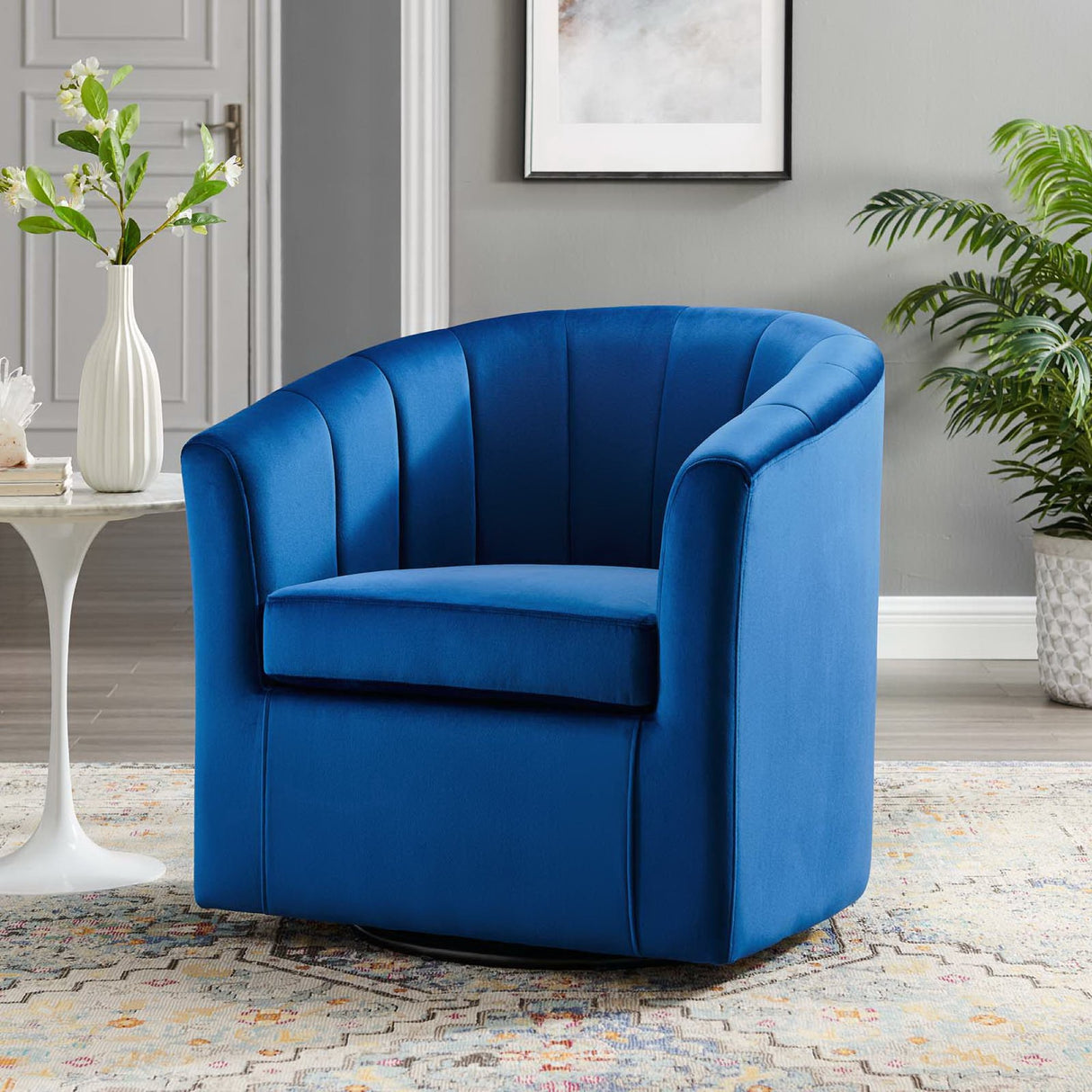 Prospect Performance Velvet Swivel Armchair by Modway