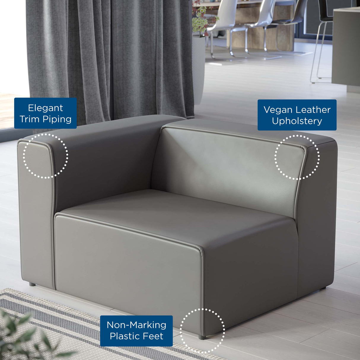 Mingle Vegan Leather Left-Arm Chair by Modway